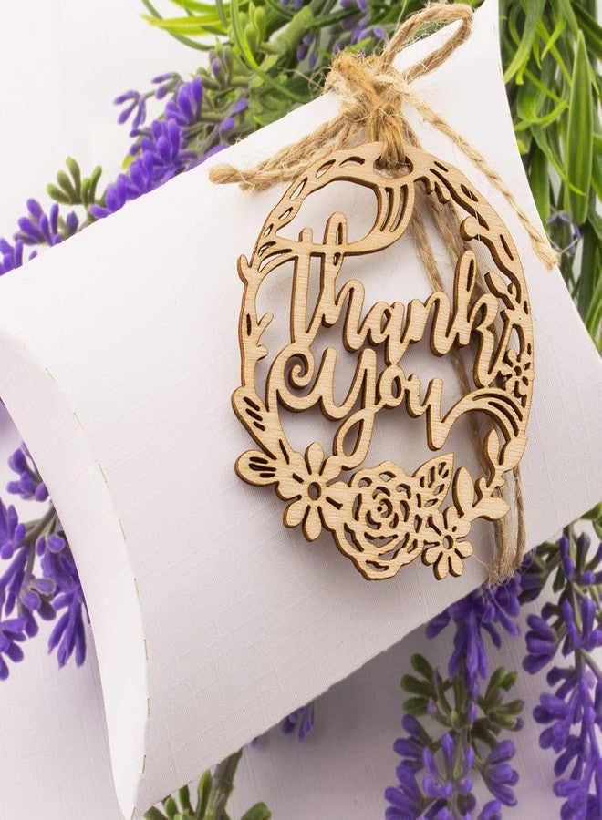 Summer-Ray.com Summer-Ray 50pcs Wooden Laser Cut Thank You Floral Wedding Birthday Party Rustic Favor Gift Tags - Image 3